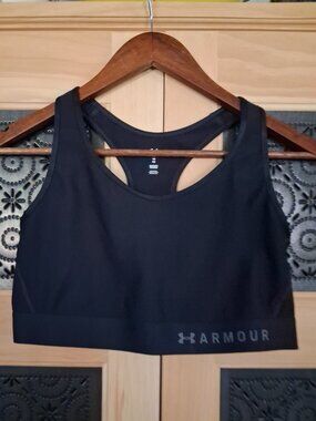 Black Under Amour Mid-Impact Compression Sports Bra Racerback